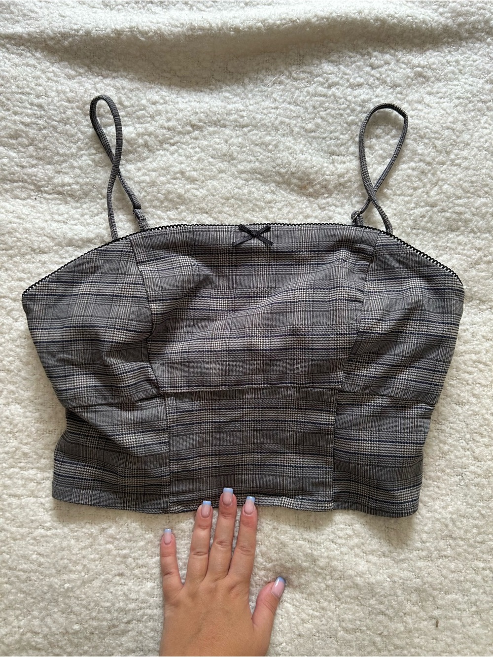 wild fable Plaid Cropped Cami Top - Grey Plaid